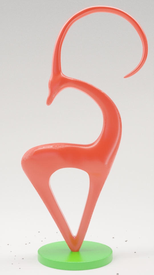 picture of orange ceramic gazelle